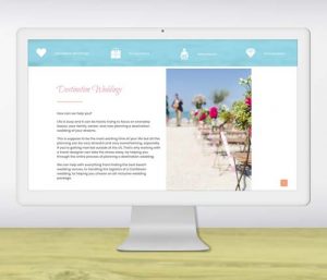 mockup of web design for travel planner