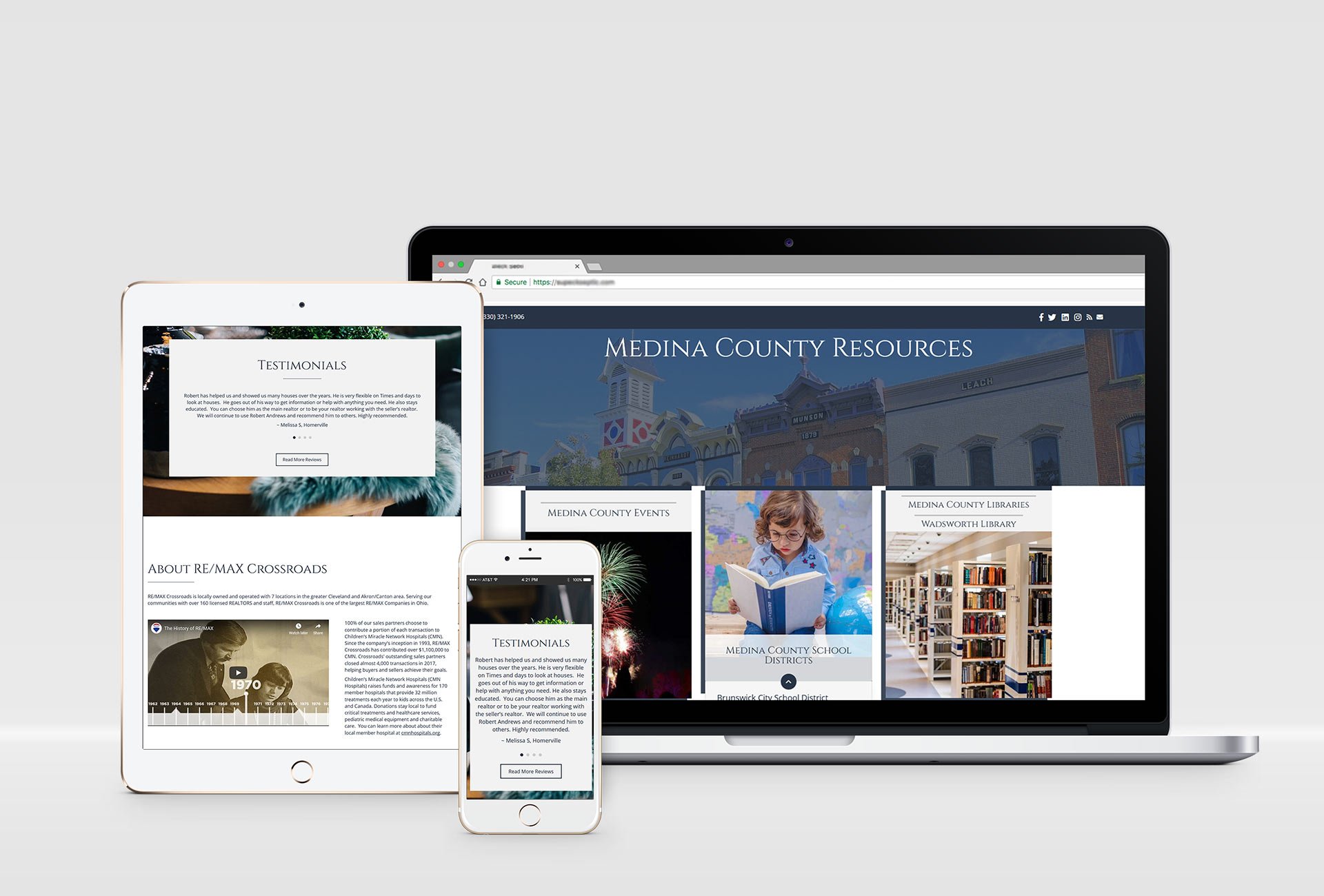 Real Estate Agent website design portfolio responsive design mockups